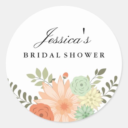 Spring Foliage Bridal Shower Sticker