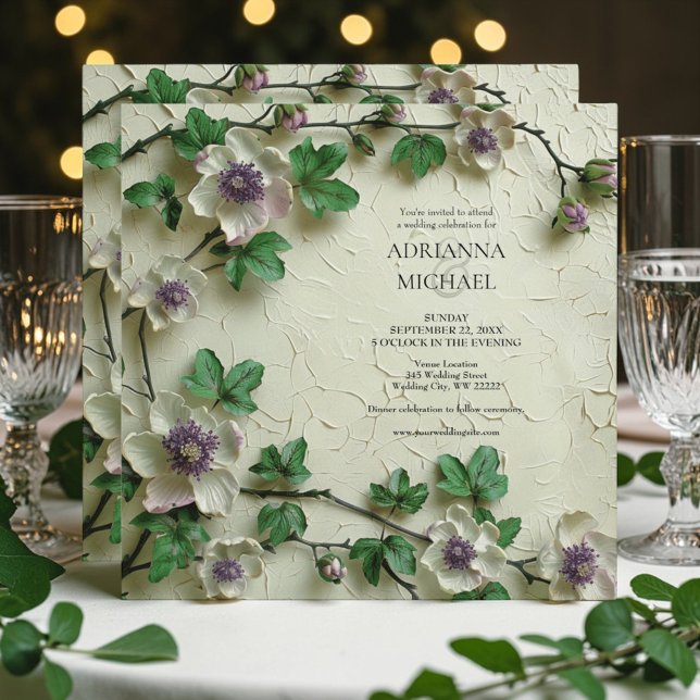 Spring Foliage Floral Wedding Invitation (Creator Uploaded)