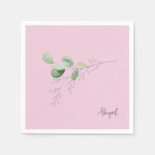 Spring Foliage Pink Custom Napkins