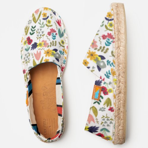 Spring folk flowers floral espadrilles