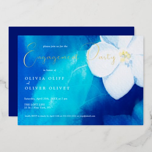 Spring Fondness Engagement Party Foil Invitation