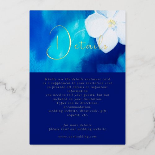 Spring Fondness Wedding Details Enclosure Card