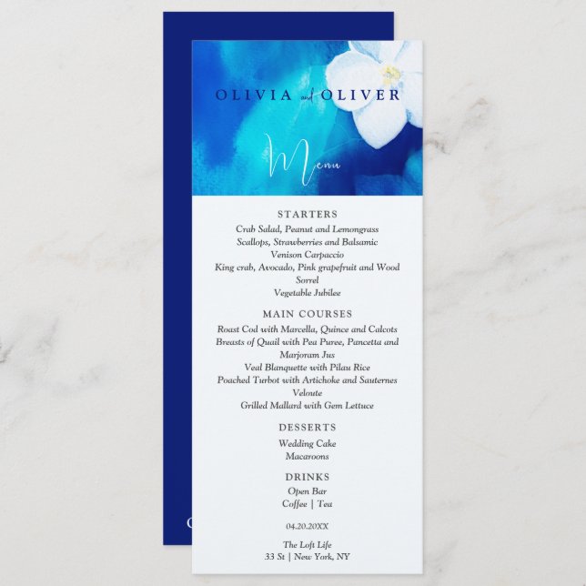 Spring Fondness Wedding Menu (Front/Back)