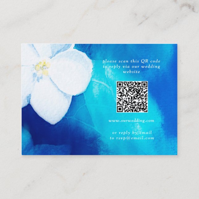 Spring Fondness Wedding RSVP QR Code Enclosure Card (Back)