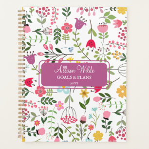 Spring for Wildflowers Floral Pattern Purple White Planner