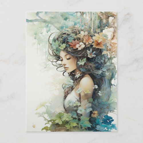 Spring Forest Goddess Postcard