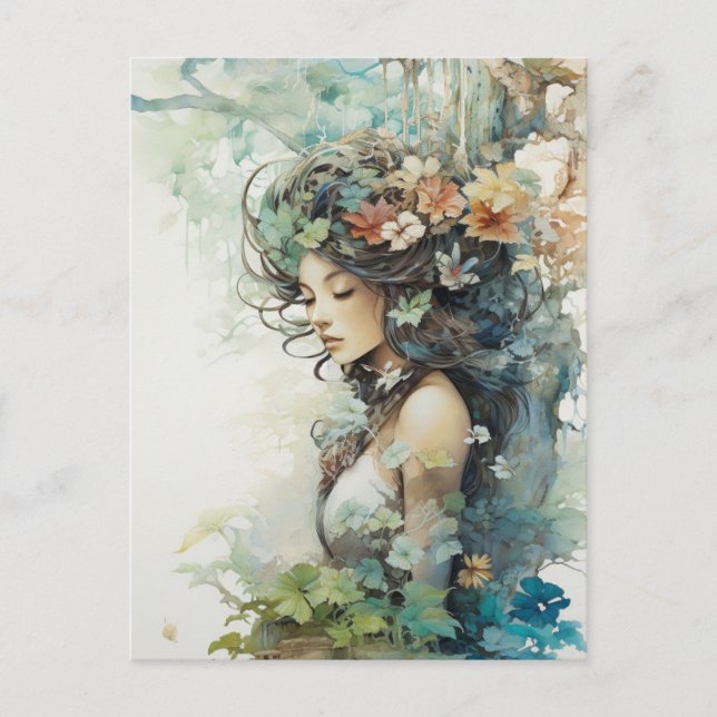 Spring Forest Goddess Postcard (Front)