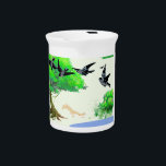 Spring Forest Life with Birds and Squirrel – Natur Beverage Pitcher<br><div class="desc">Celebrate the beauty of spring with this vibrant artwork featuring flying birds, a playful squirrel, and a lush green tree by the water. Perfect for nature lovers, this peaceful forest scene is ideal for wall art, greeting cards, phone cases, and more. Add a refreshing touch of wildlife to your daily...</div>