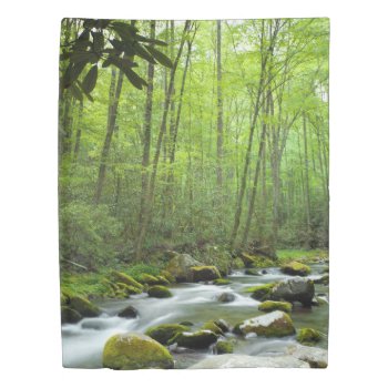 Spring Forest Stream (1 Side) Twin Duvet Cover by FantasyPillows at Zazzle