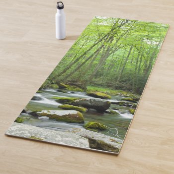 Spring Forest Stream Yoga Mat by FantasyBlankets at Zazzle