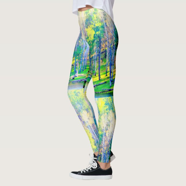 spring forest yellow green leggings (Left)