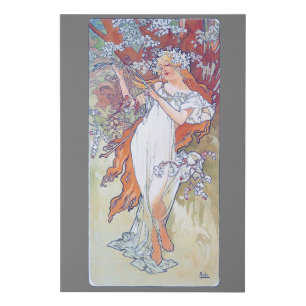 Spring (Four Seasons), Alphonse Mucha Faux Canvas Print