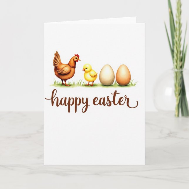 Spring Fowl Happy Easter Card (Front)