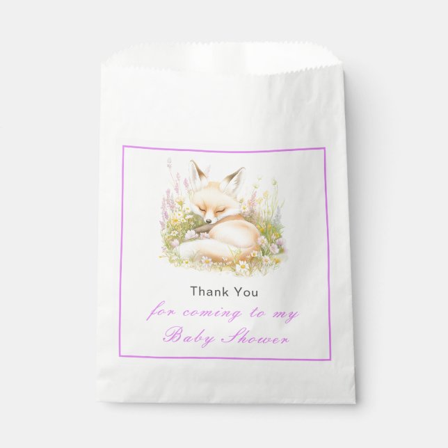 Spring Fox Baby Shower Favor Bag (Front)