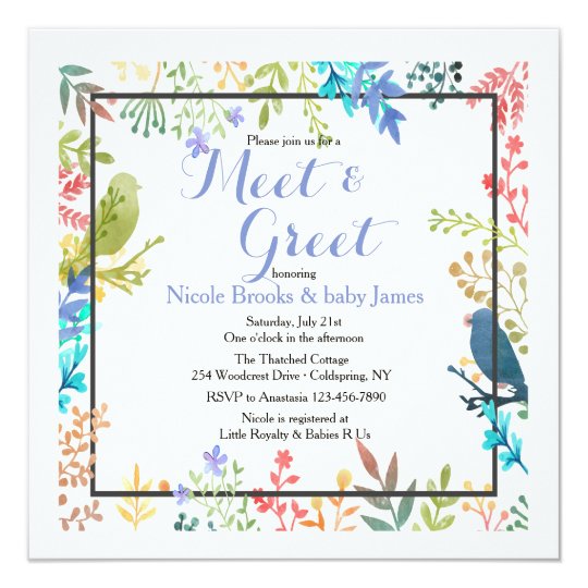 spring frame meet amp greet invitation zazzle com meet and greet invitations templates