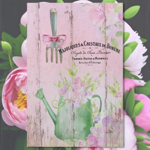 Spring French Bohme Gardening Tools Tissue Paper