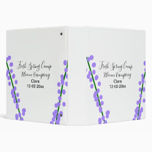 Spring fresh camping lavender flowers name date si 3 ring binder