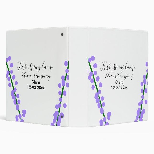 Spring fresh camping lavender flowers name date si 3 ring binder (Background)