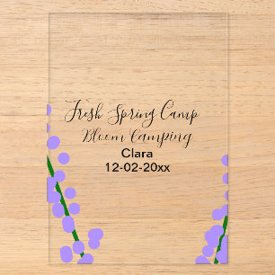 Spring fresh camping lavender flowers name date si acrylic invitations