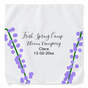 Spring fresh camping lavender flowers name date si bandana