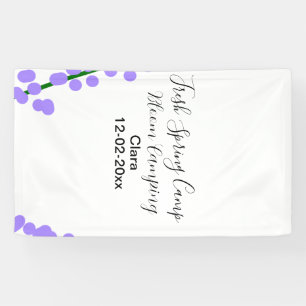 Spring fresh camping lavender flowers name date si banner