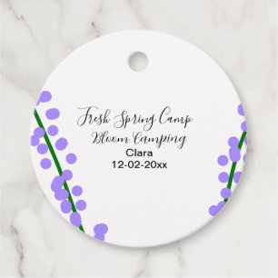Spring fresh camping lavender flowers name date si favor tags
