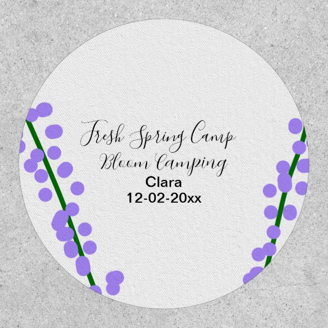 Spring fresh camping lavender flowers name date si patch (Front)