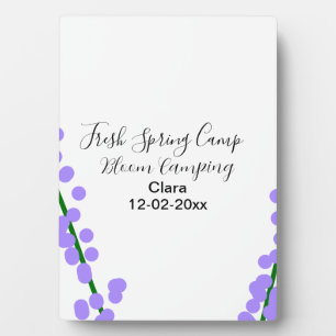 Spring fresh camping lavender flowers name date si plaque