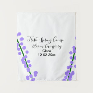 Spring fresh camping lavender flowers name date si tapestry