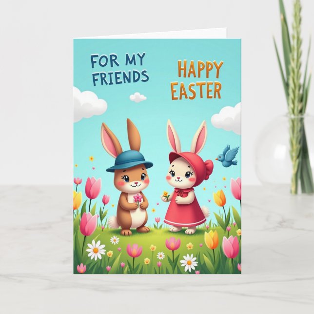Spring Friends Easter Card (Front)