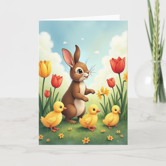 Spring Friends Scene Card (Front)