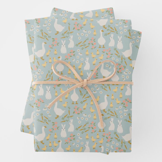 Spring Friends Wrapping Paper Sheets (In situ)