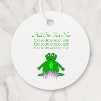 Spring Frog Gingham Personalized Favor Tags