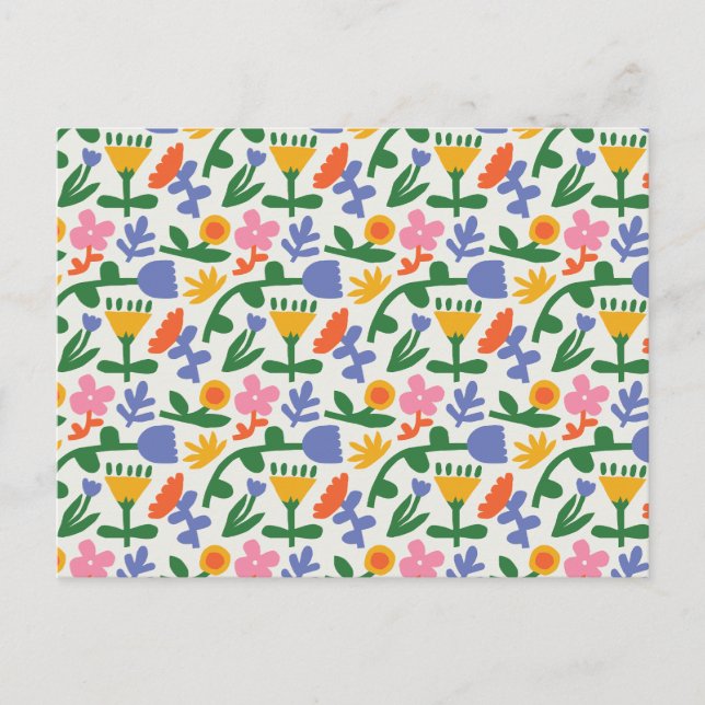 Spring Fun Floral Postcard (Front)