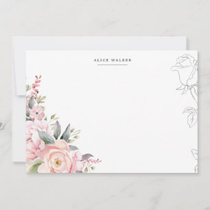 Spring Garde Blush Floral Stationery Note Card