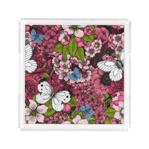 Spring garden 2 acrylic tray