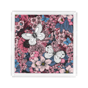 Spring garden acrylic tray
