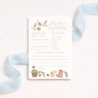 Spring Garden Baby Advice Predictions Game Card