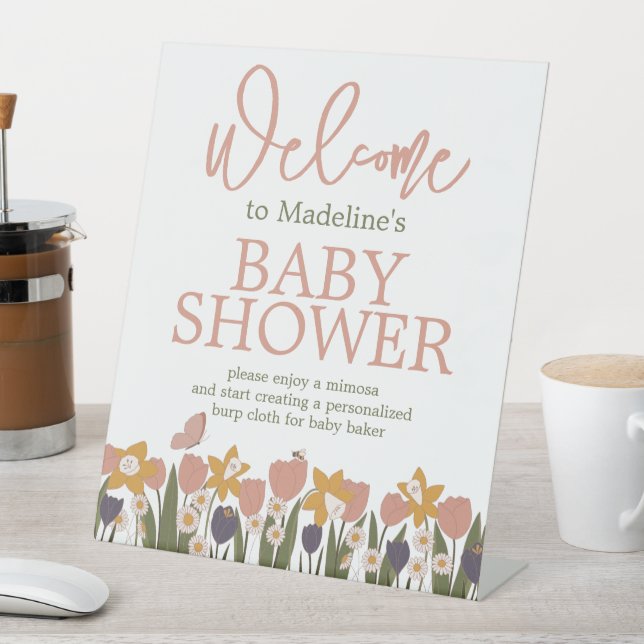 spring garden baby/bridal shower sign (In SItu)