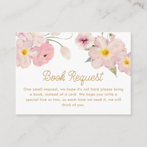 Spring Garden Baby Shower Books for Baby Enclosure Card