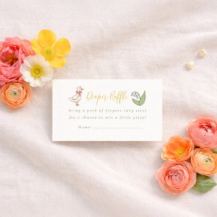 Spring Garden Baby Shower Diaper Raffle Ticket Enclosure Card