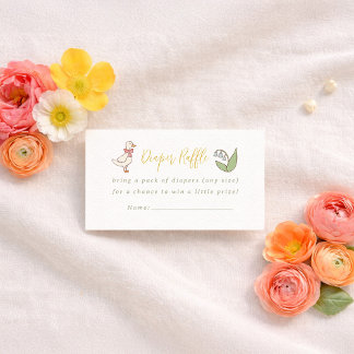 Spring Garden Baby Shower Diaper Raffle Ticket Enclosure Card