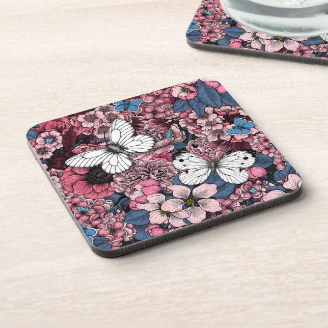 Spring garden beverage coaster (Left Side)