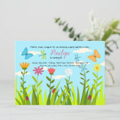 Spring Garden Birthday Party Invitations (Standing Front)