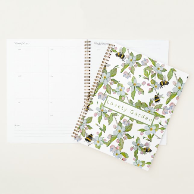Spring garden blooms and bumblebees planner (Display)