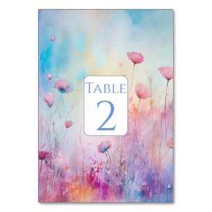 Spring Garden Blue Pink Lavender Table Number
