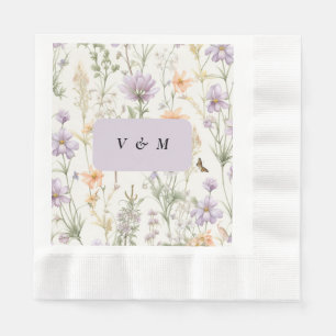 Spring Garden Blue Pink Yellow Lavender Napkins