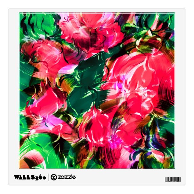 Spring Garden Blush Pink Rose Flowers Bloom Wall Decal (Front)