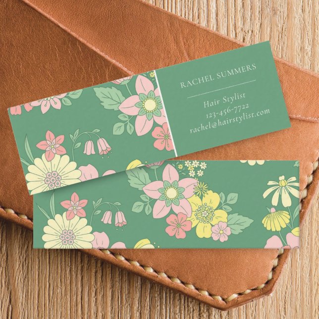 Spring Garden Boho Floral Mini Business Card (Creator Uploaded)