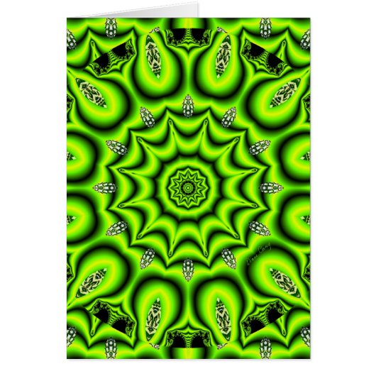 Spring Garden, Bright Abstract Lime Green Cards (Front)